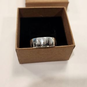 New Sterling Silver Forest/Trees Ring, Sizes 8, 9 & 10 Available